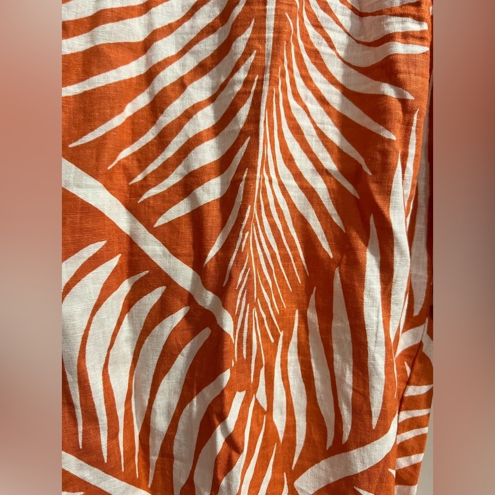 NEW NWT Panama Jack flowy dressy wide leg pants orange white floral L large - Picture 7 of 10